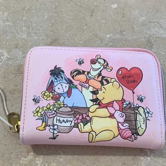 Loungefly Disney Pink Heart Wallet Winnie the Pooh and Tigger and eore NWT - Picture 3 of 6